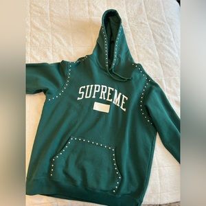 Supreme studded hoodie (forest green color)